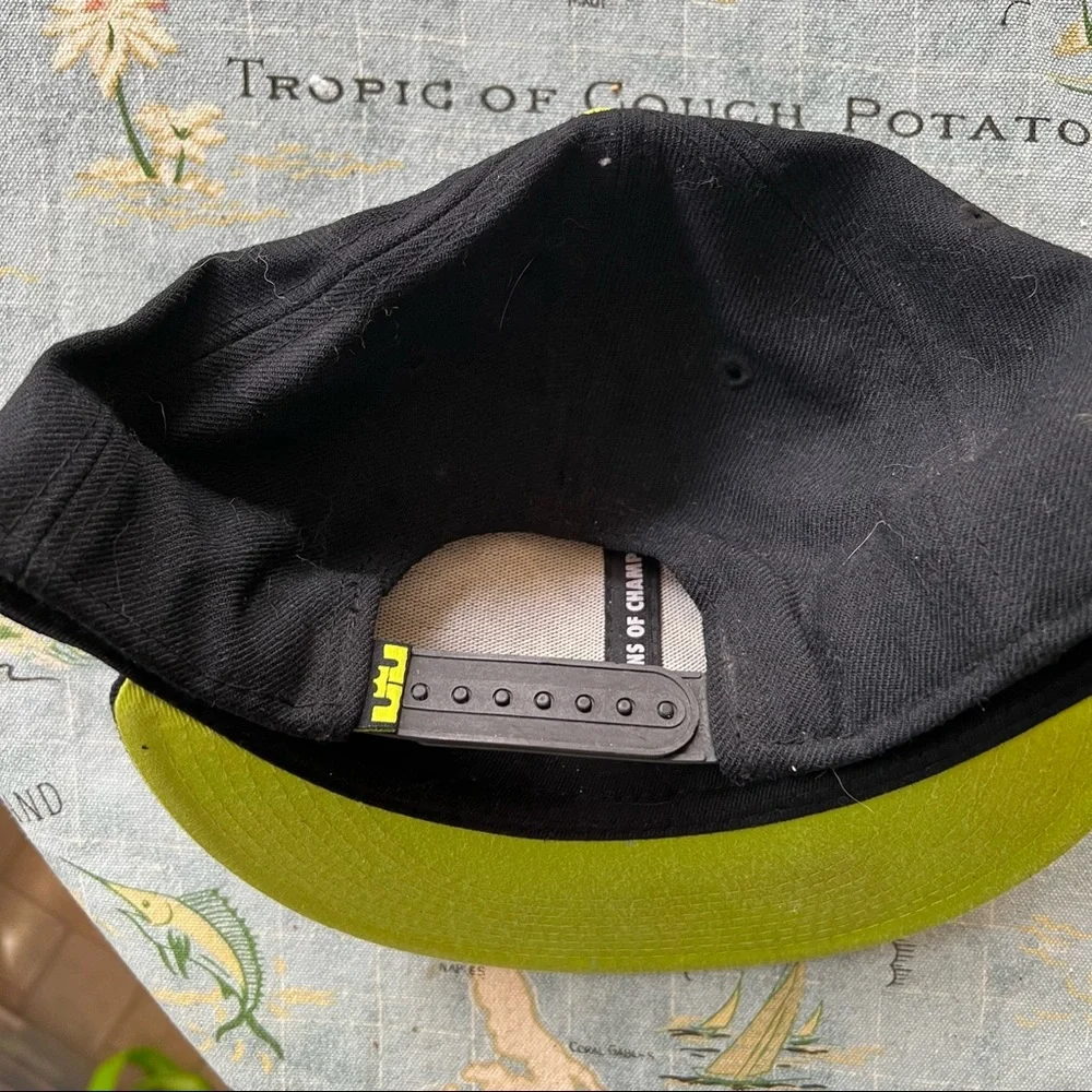 Nike Lebron James X Snap Back 10 Hat Cap Black Neon Lion